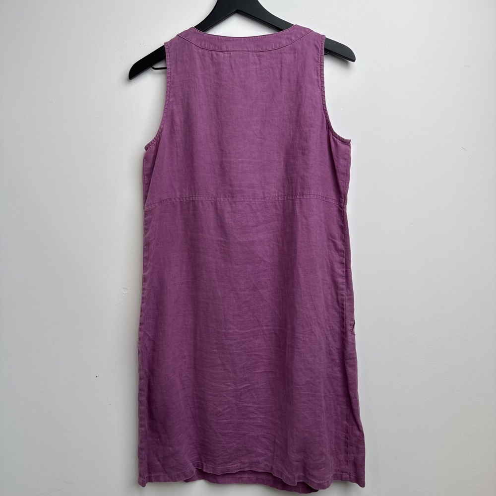 J. Jill Love Linen Maxi Dress M Pink Sleeveless Summer Button Up Preppy Womens - Picture 7 of 12